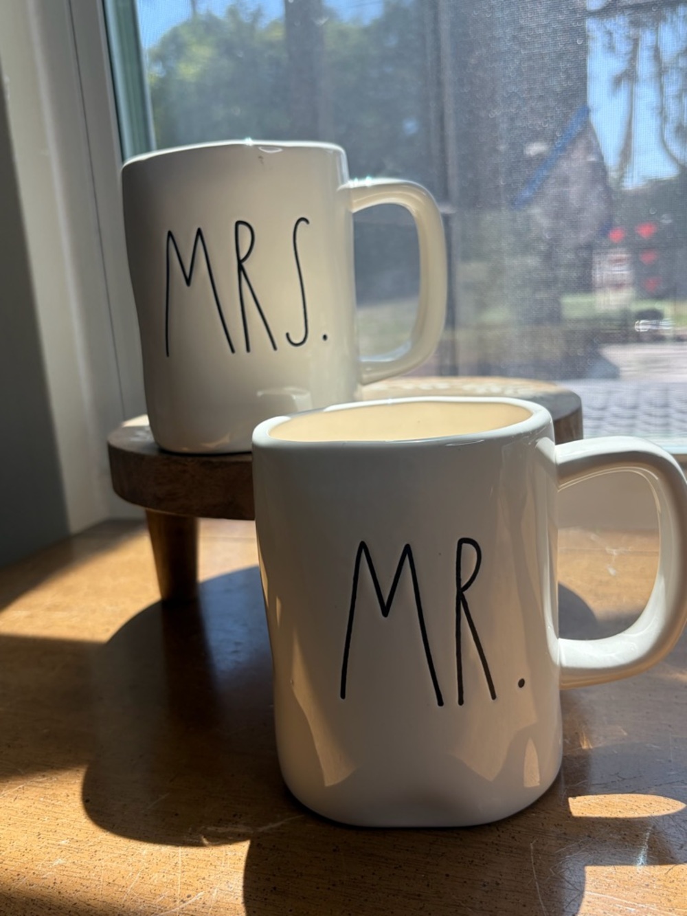 Mr and Mrs Mug Set Rae Dunn Style Wedding Gift Coffee Cups Bride Groom Gift Set